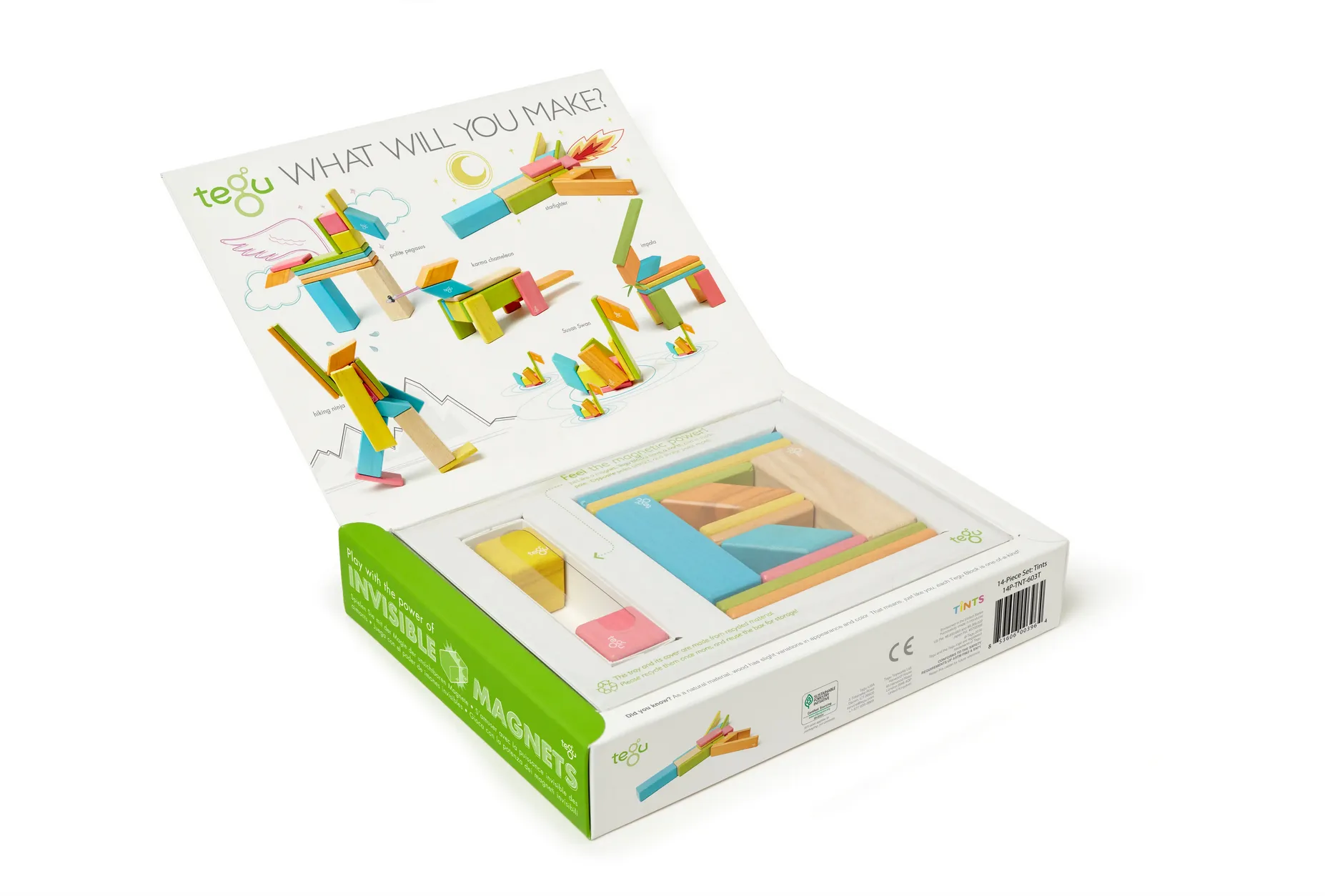 14-Piece Set Magnetic Wooden Blocks Tegu Classics