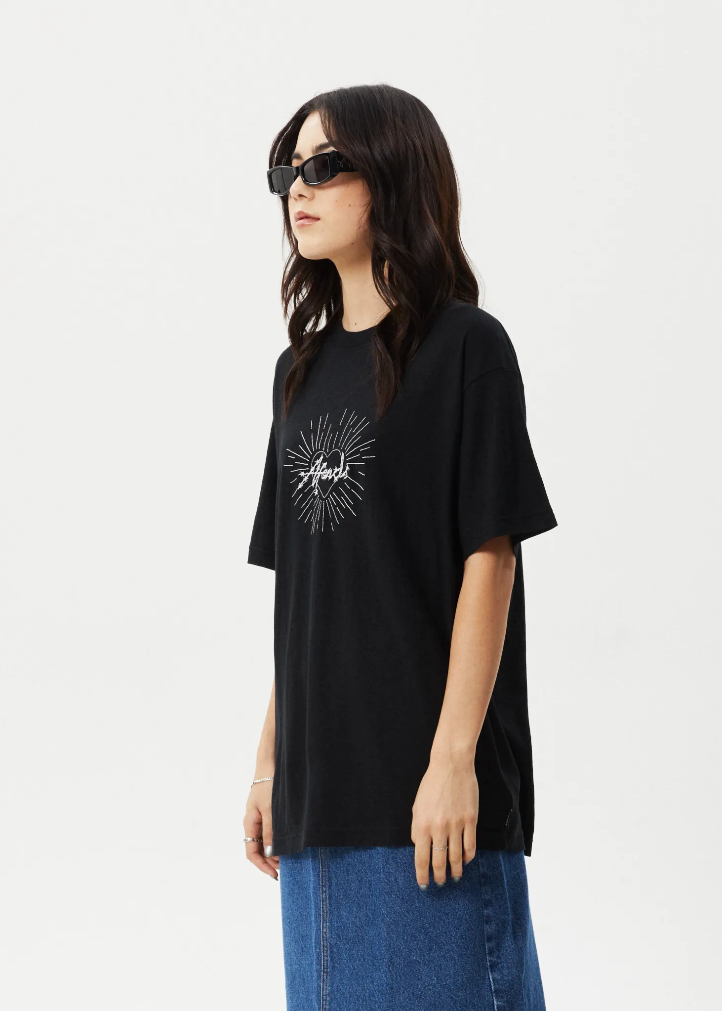 AFENDS Womens Pulse - Oversized Tee - Black