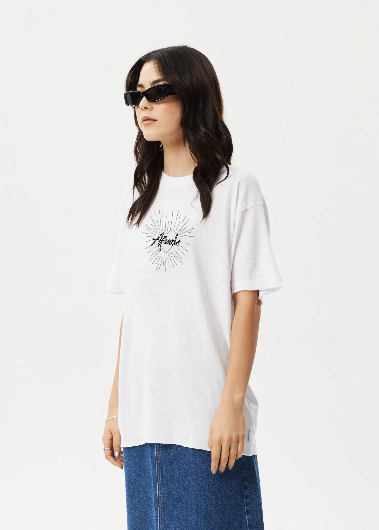 AFENDS Womens Pulse - Oversized Tee - White