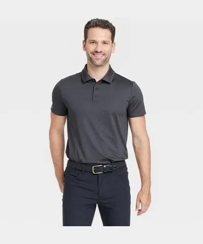 All In Motion Men's Striped Polo Shirt - All In Motion™ Black