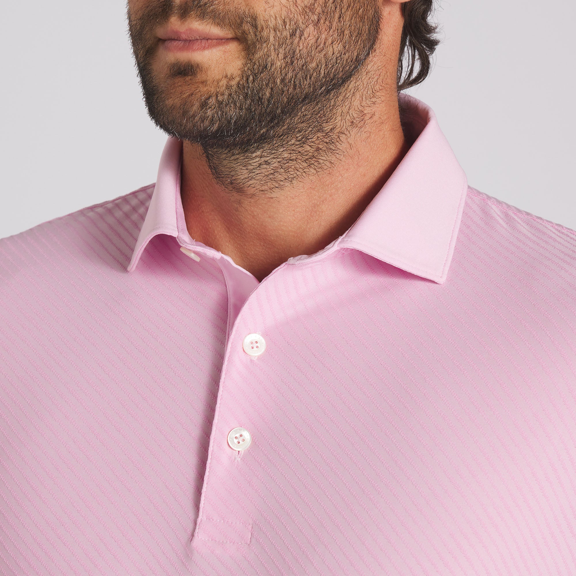 AP Jacquard Stripe Golf Polo