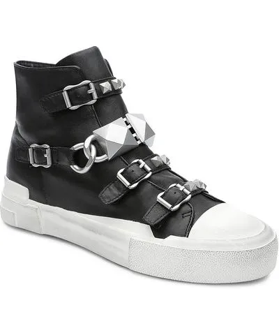 Ash Galaxy Chain Womens Leather Studded High-Top Sneakers