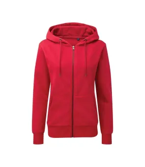 Asquith & Fox Womens Zip-Through Organic Hoodie (Cherry Red) - UTRW7147