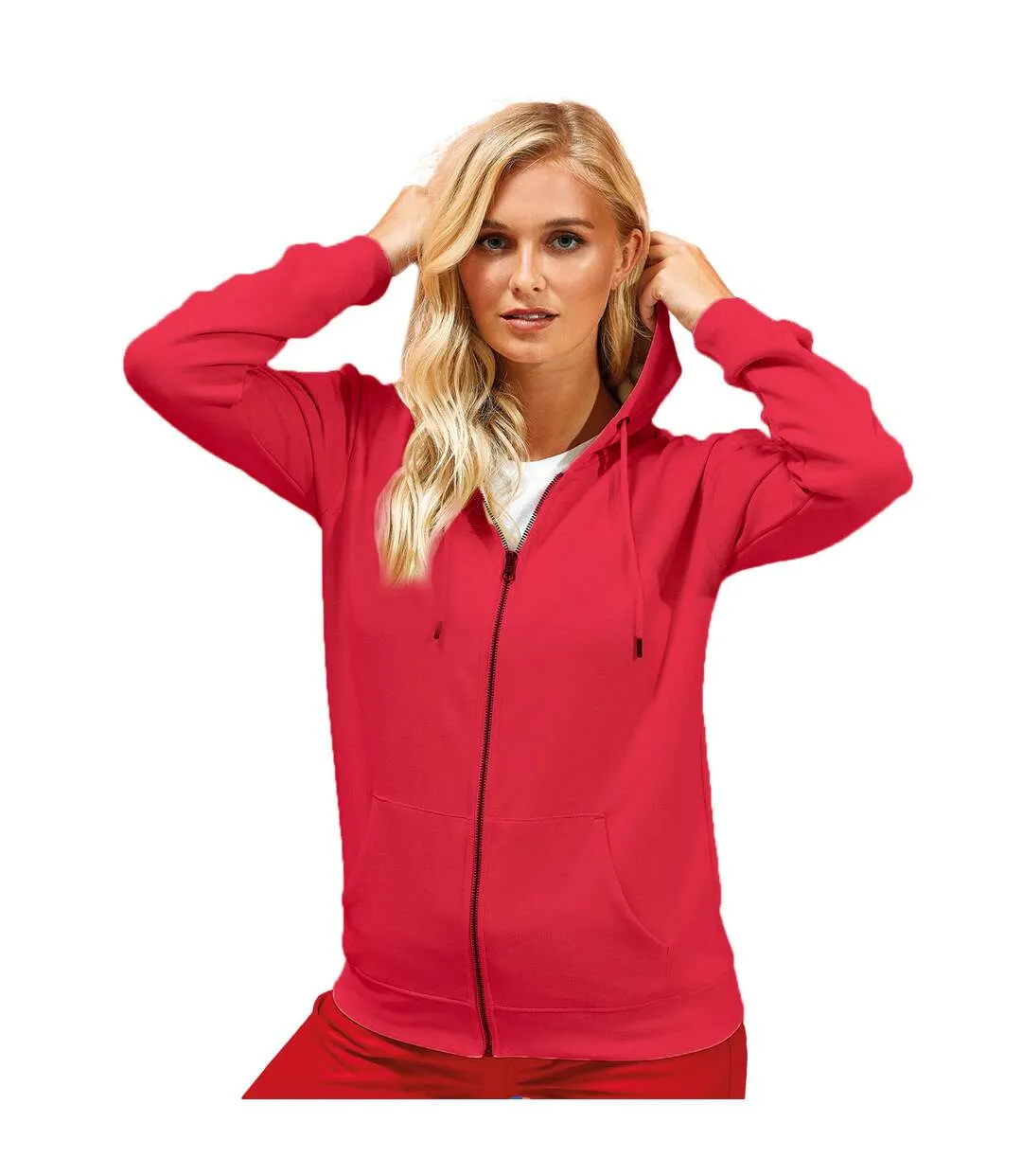 Asquith & Fox Womens Zip-Through Organic Hoodie (Cherry Red) - UTRW7147