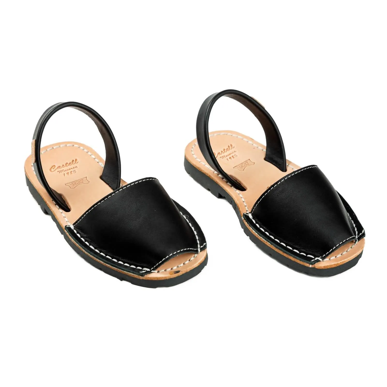 Basic Open Toe Leather Menorcan Sandal For Kids - Iker 1097 Piel