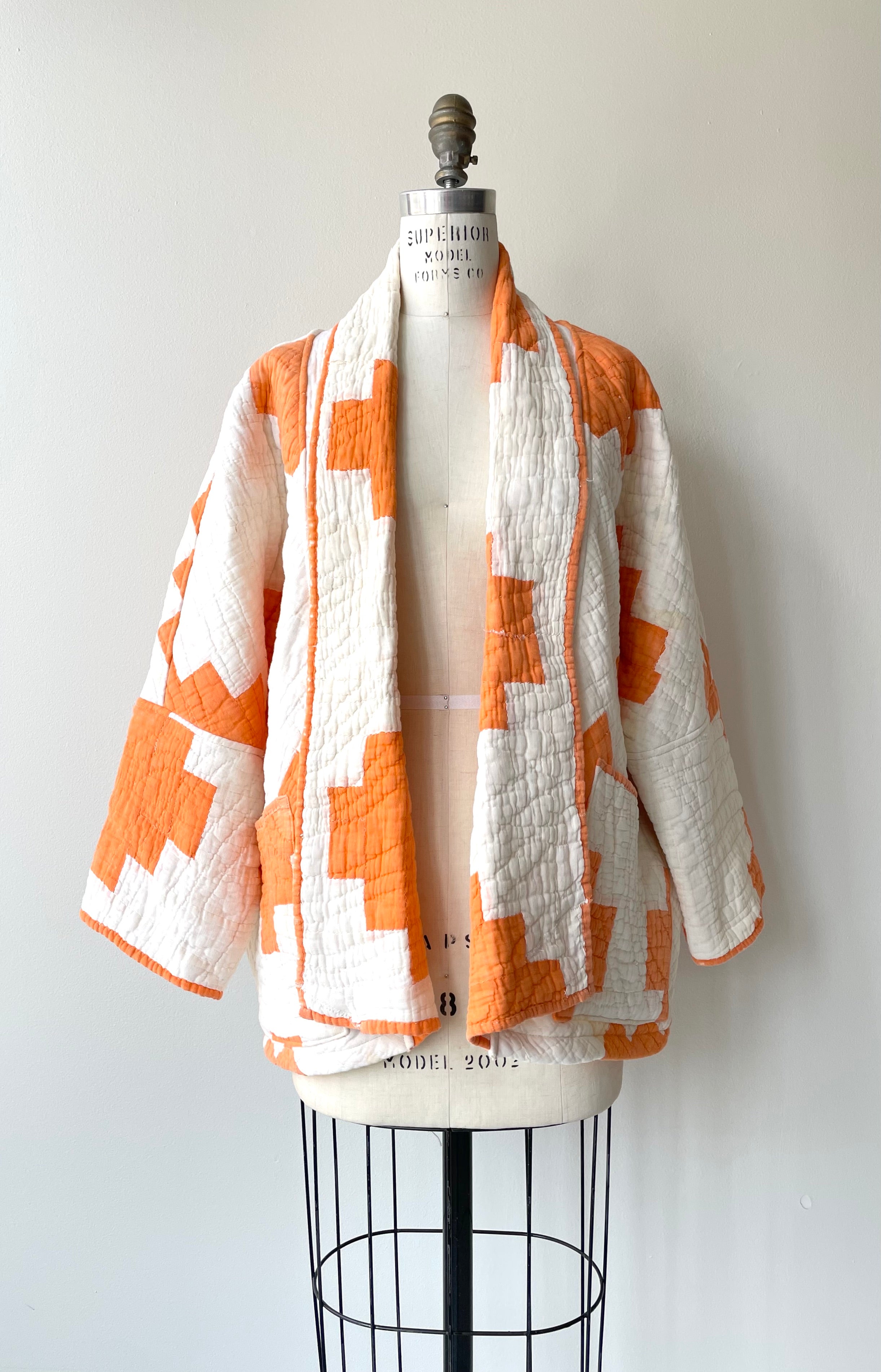 Big Orange Handmade Quilt Coat