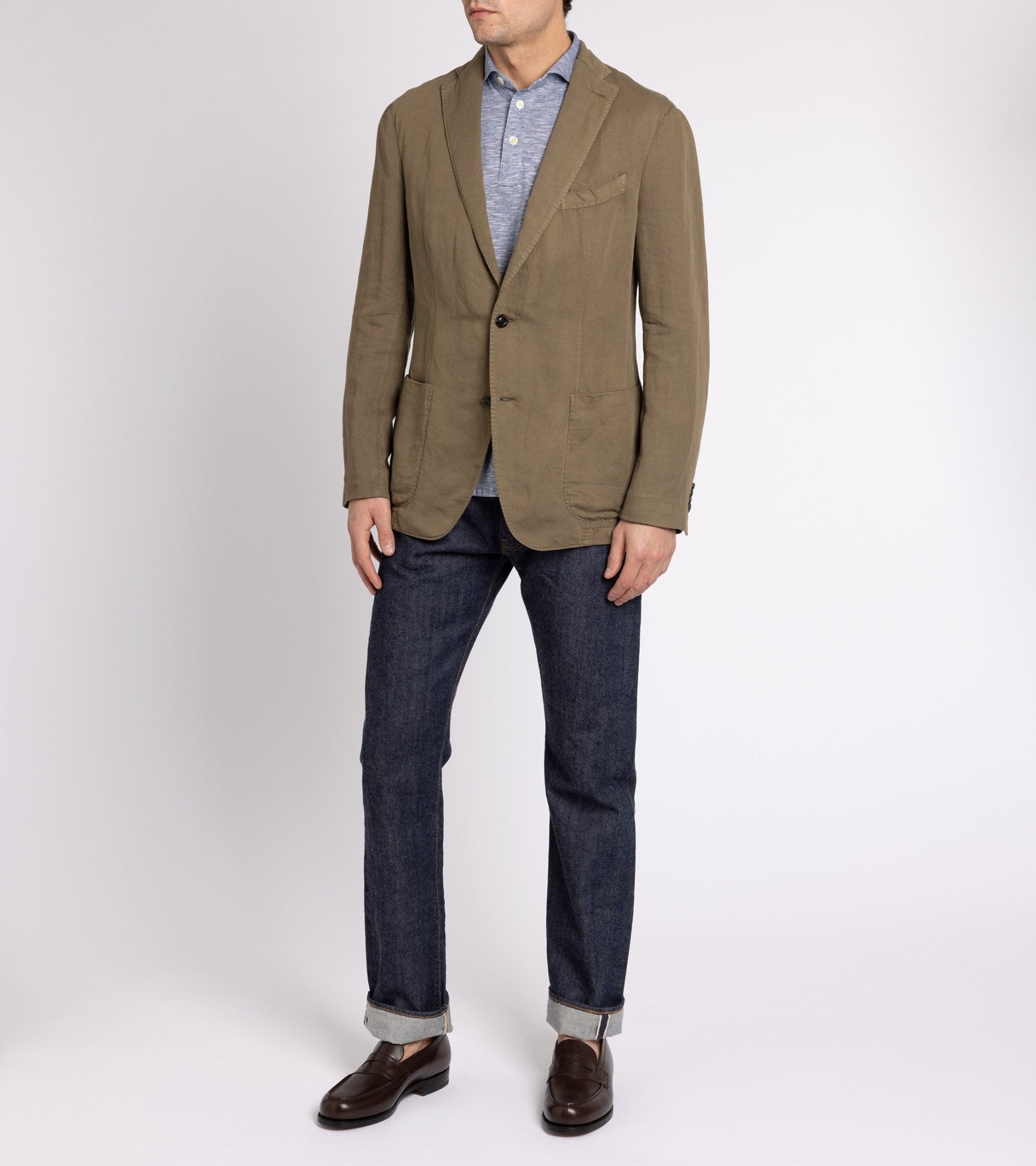 Boglioli Garment Dyed Cotton Linen K Jacket: Drab