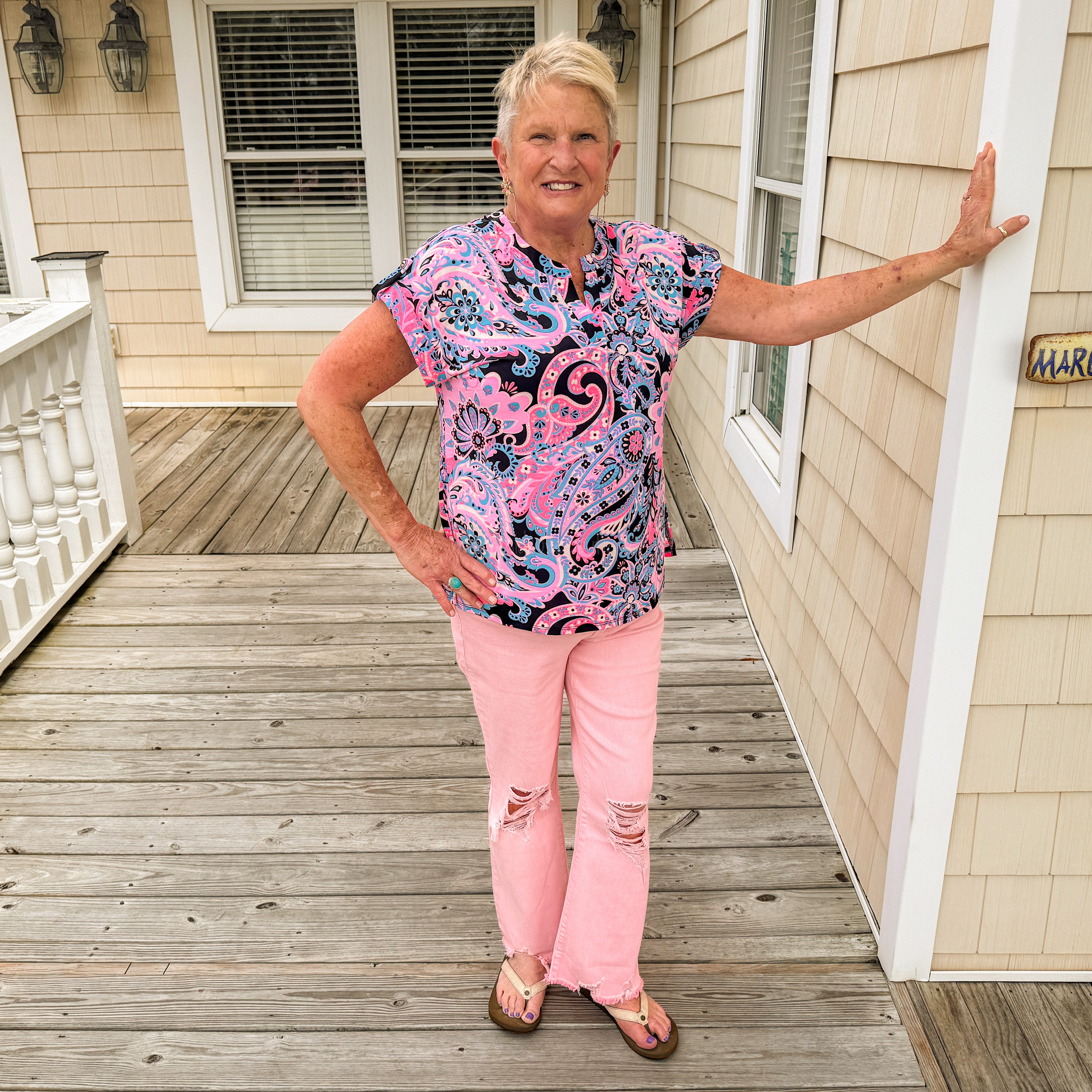 Bubblegum Licorice Lizzy Dolman Top