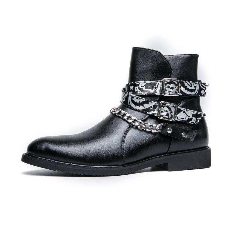 Buckle Strap Pointed Toe Handmade Ankle Boots