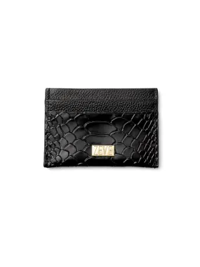 Card Holder - Black Phyton Leather