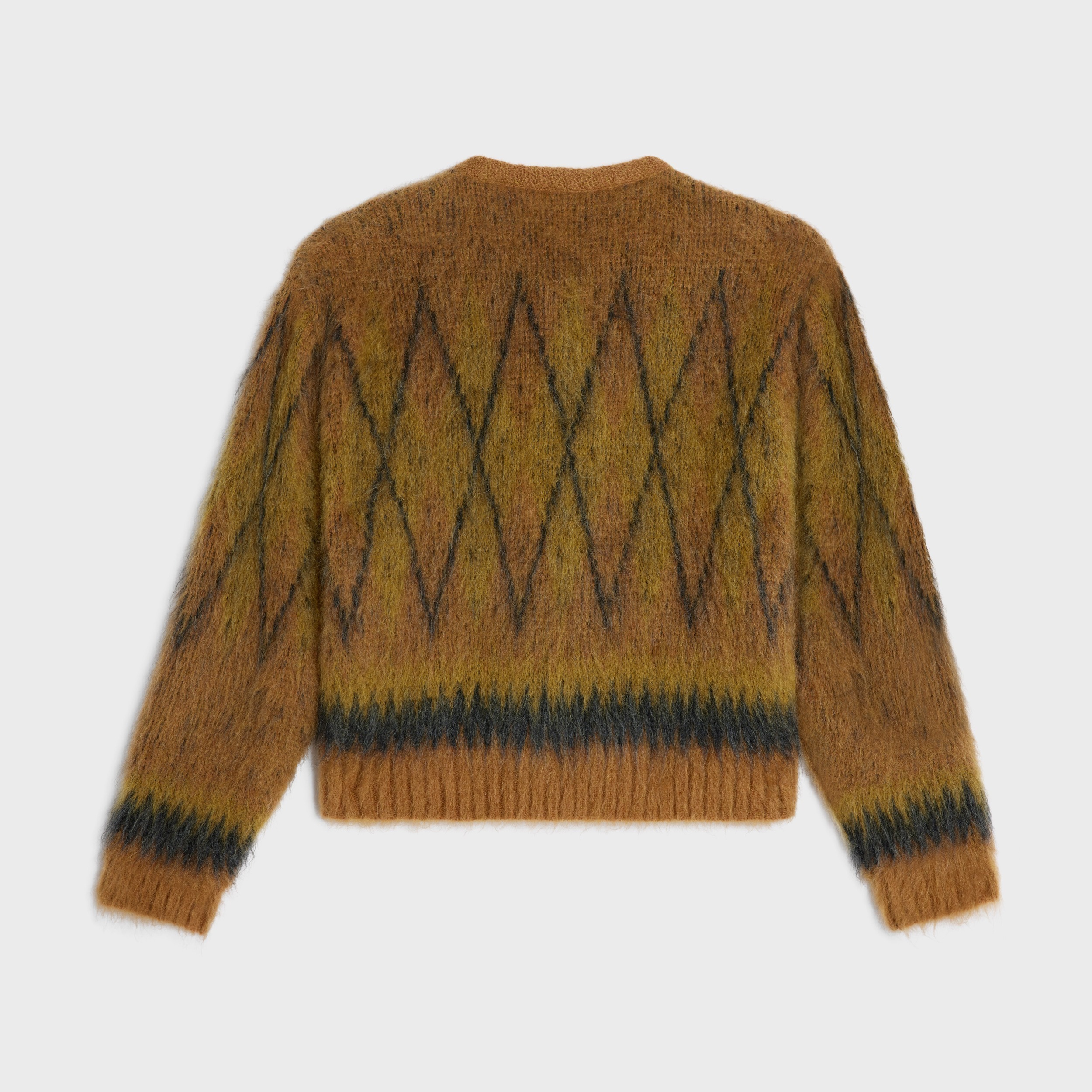 CELINE  |CARDIGAN JACKET IN BRUSHED ARGYLE MOHAIR