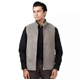 Classic Sleeveless Zipper Jacket-Dark Grey