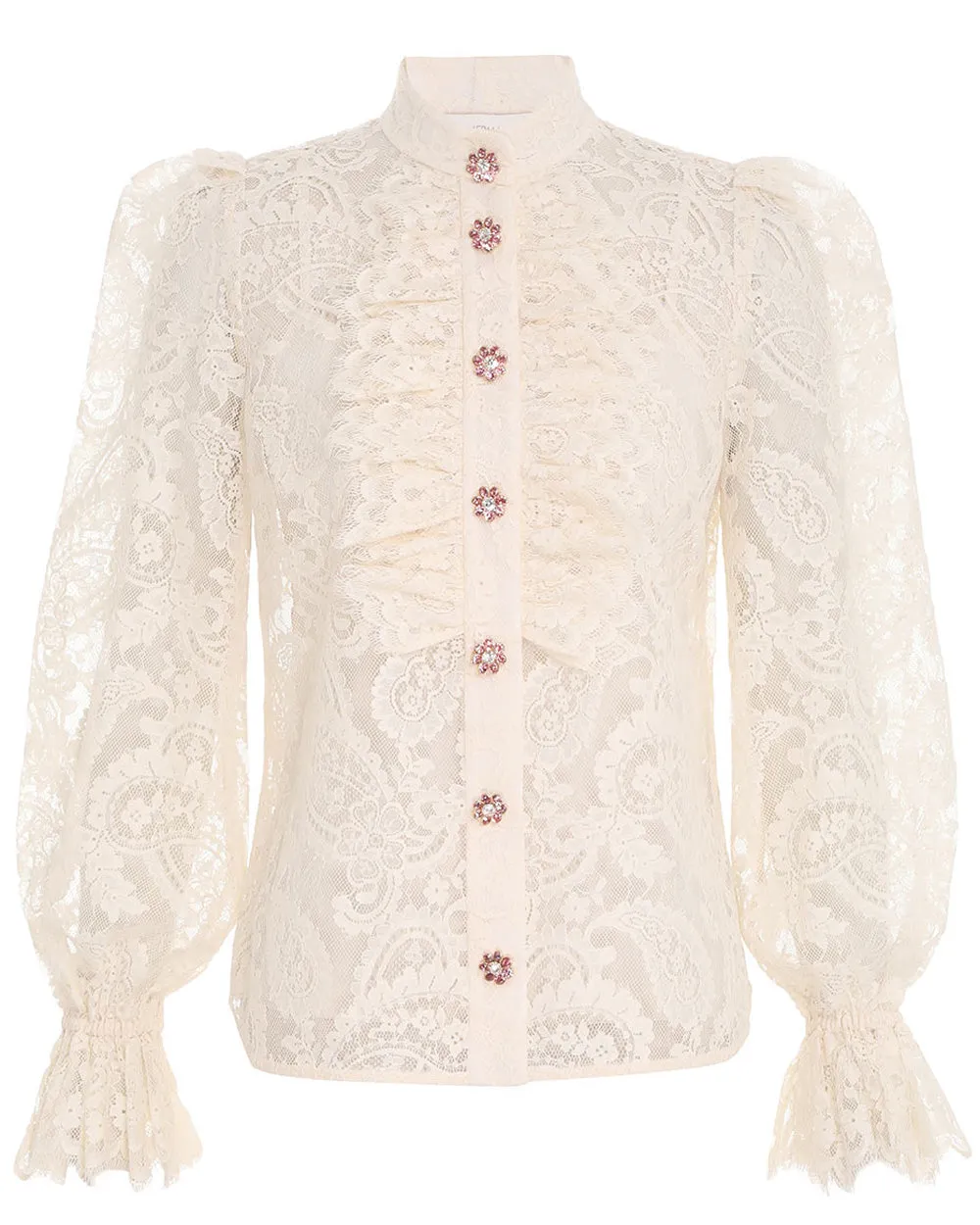 Cream Lyrical Lace Blouse