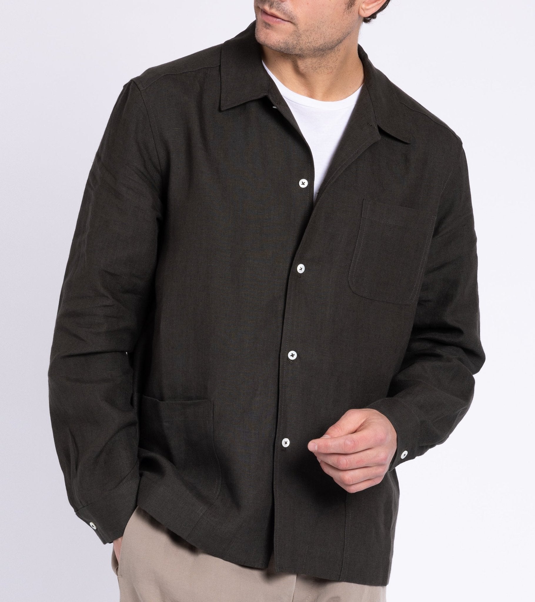 De Bonne Facture Belgian Linen Painter's Jacket: Arabica