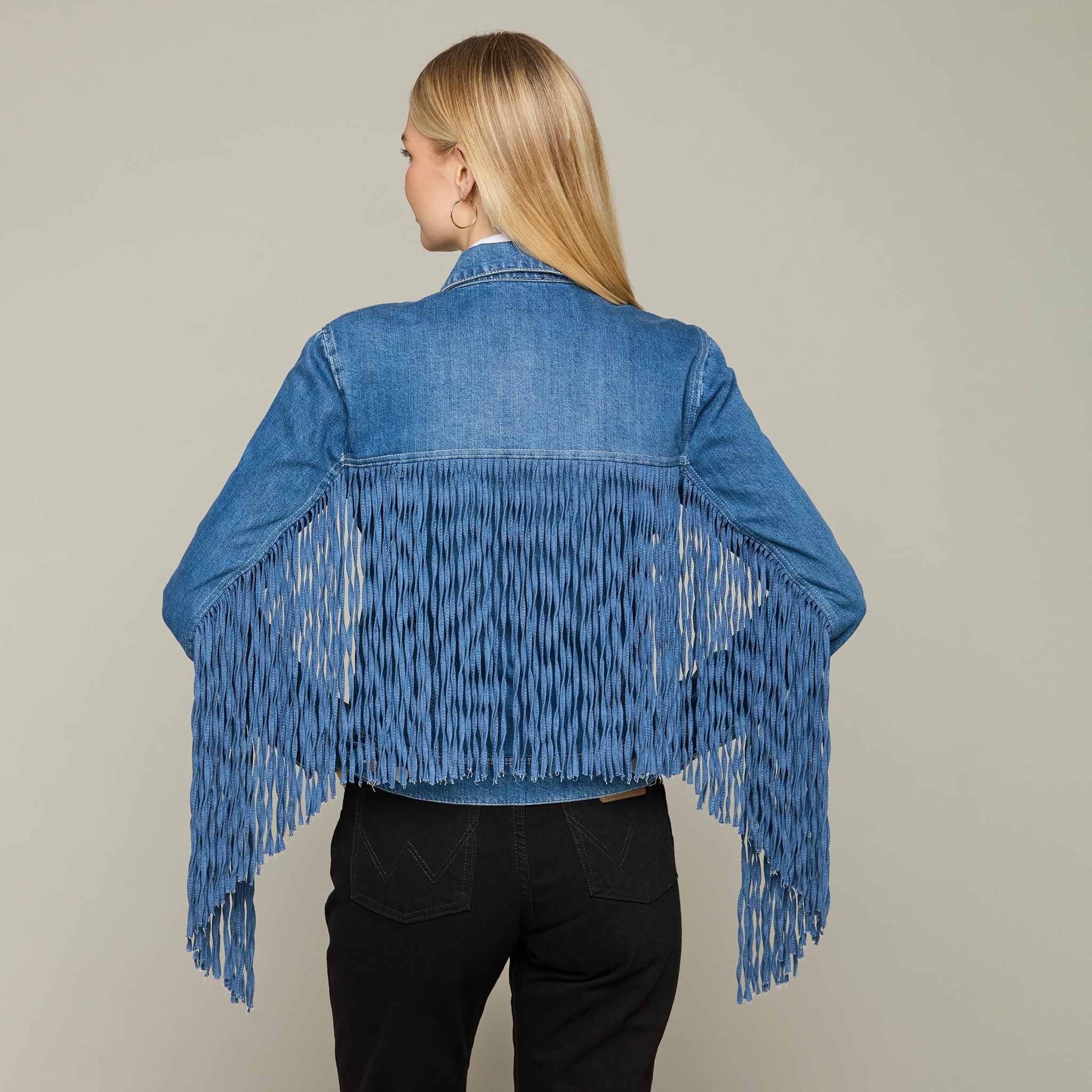 Denim Fringe Jacket :: Denim