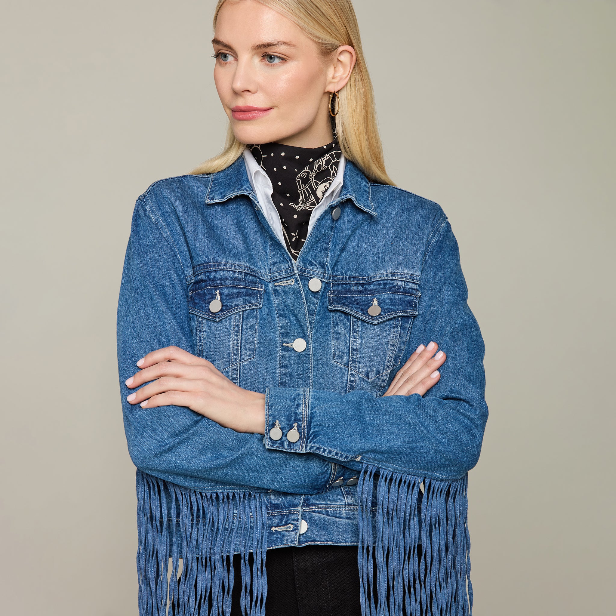 Denim Fringe Jacket :: Denim