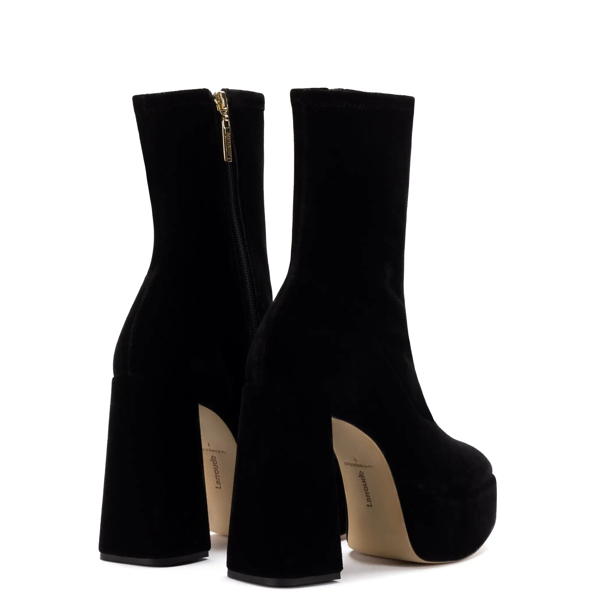 Dolly Stretch Boot In Black Velvet