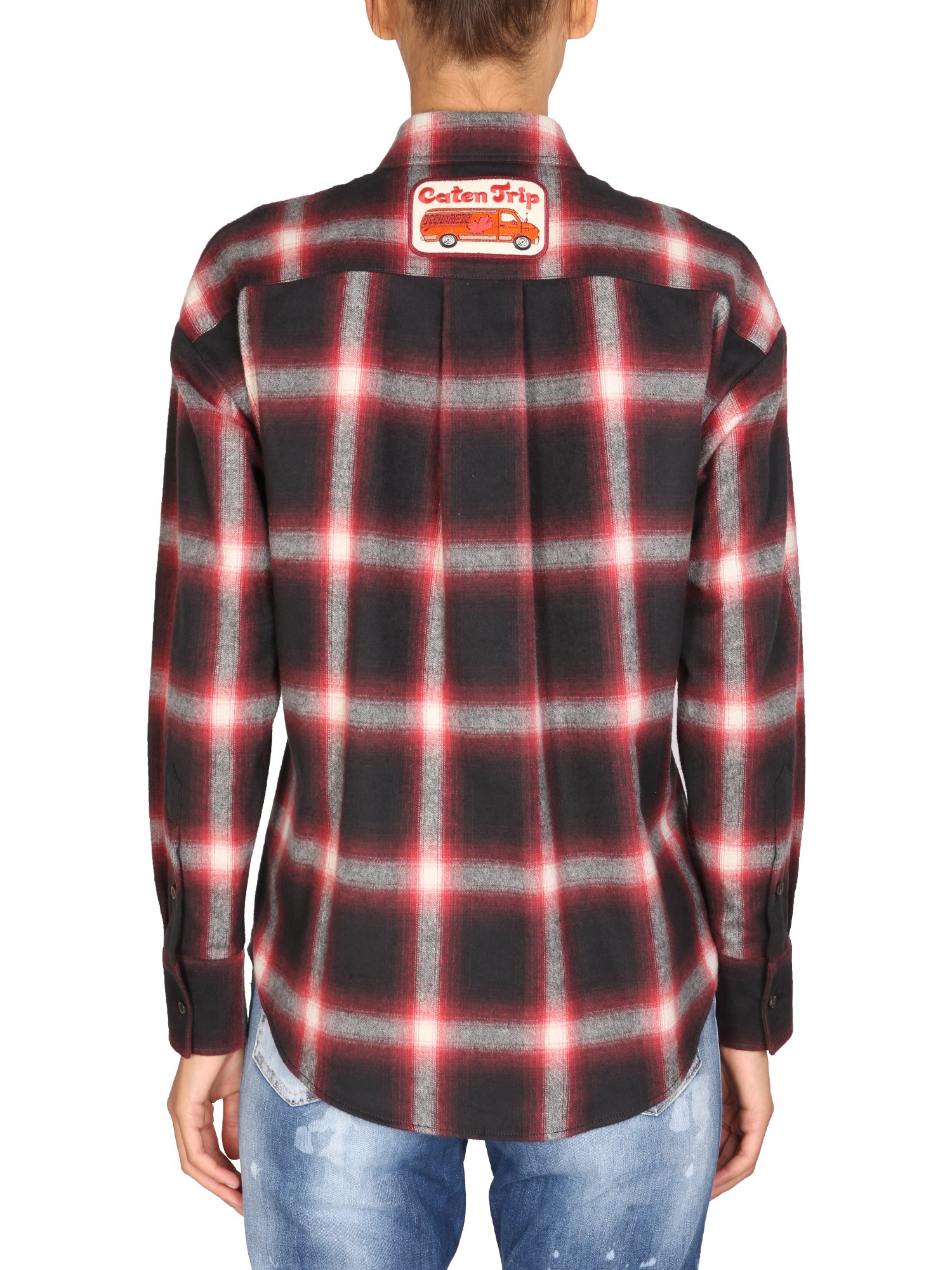 DSQUARED    CHECK PRINT COTTON FLANNEL EASY DEAN SHIRT