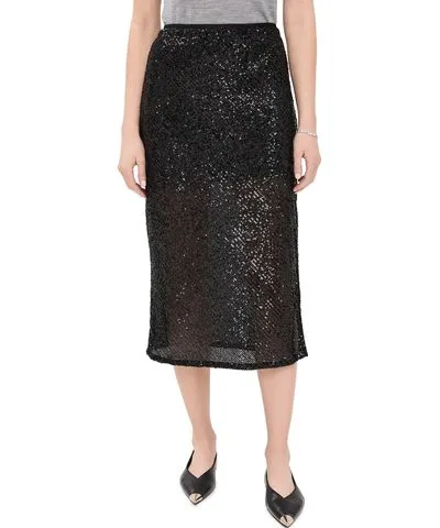 Enza Costa Sequin Bias Skirt Black 2