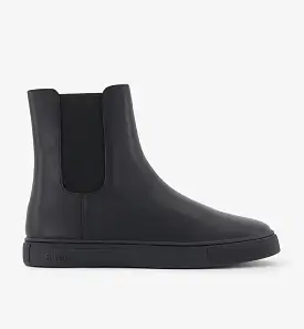 Everything - Pull on Chelsea Boot in Black Leather / Australian Merino Wool Lining