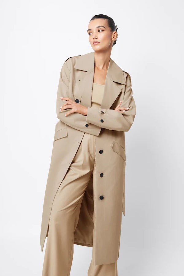 For Keeps Trench Coat Neutral