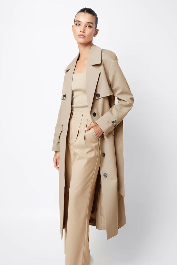 For Keeps Trench Coat Neutral