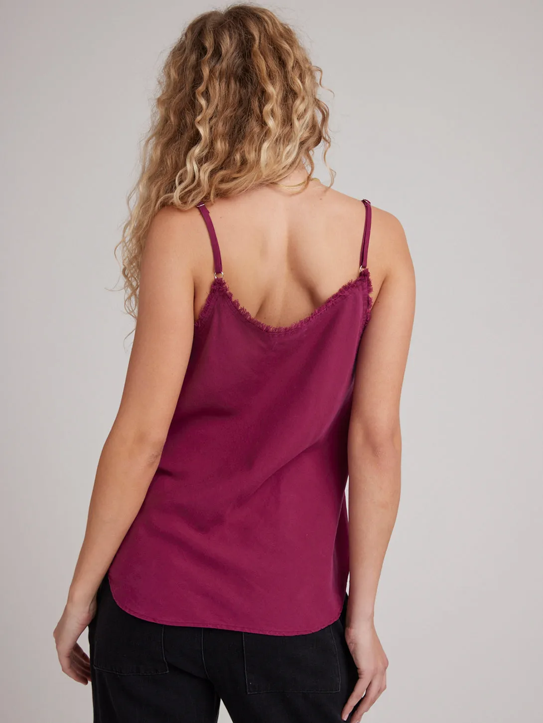 Frayed Cami Top - Dark Magenta