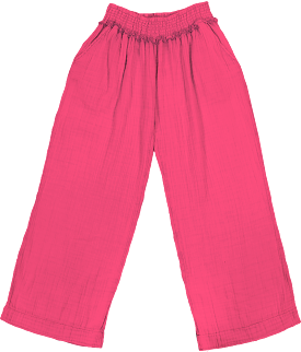 Gauze Pant in Hot Pink