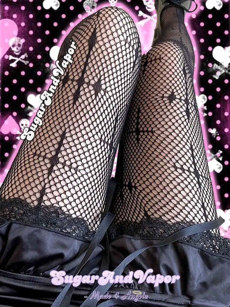 Goth Doll Cross Fishnet Tights