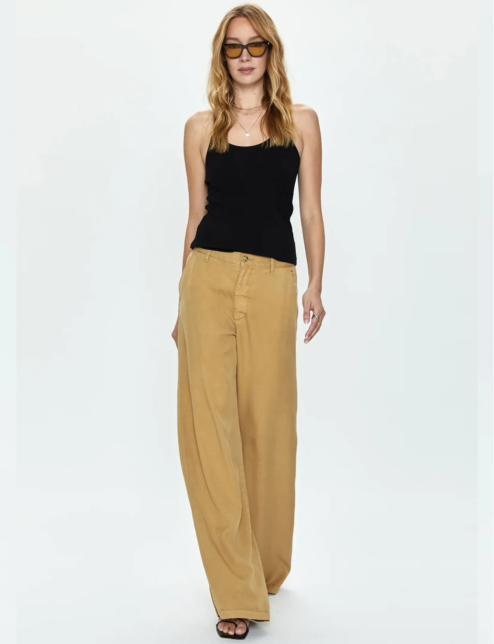 Jadyn Low Slung Palazzo, Khaki