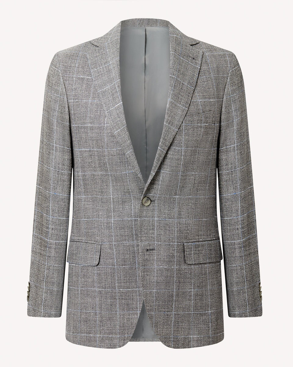 Joseph Abboud Linen Silk Jacket Grey Check