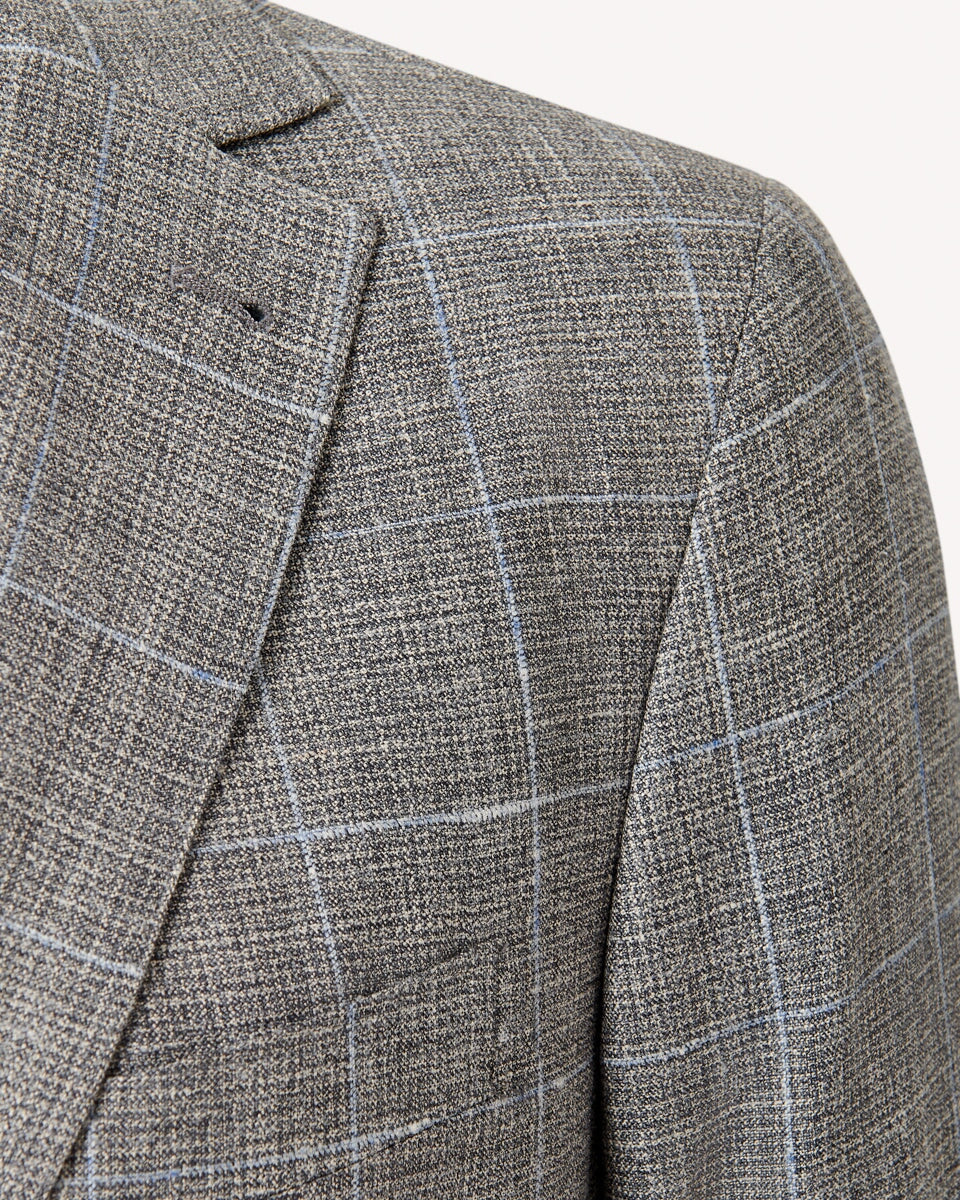 Joseph Abboud Linen Silk Jacket Grey Check