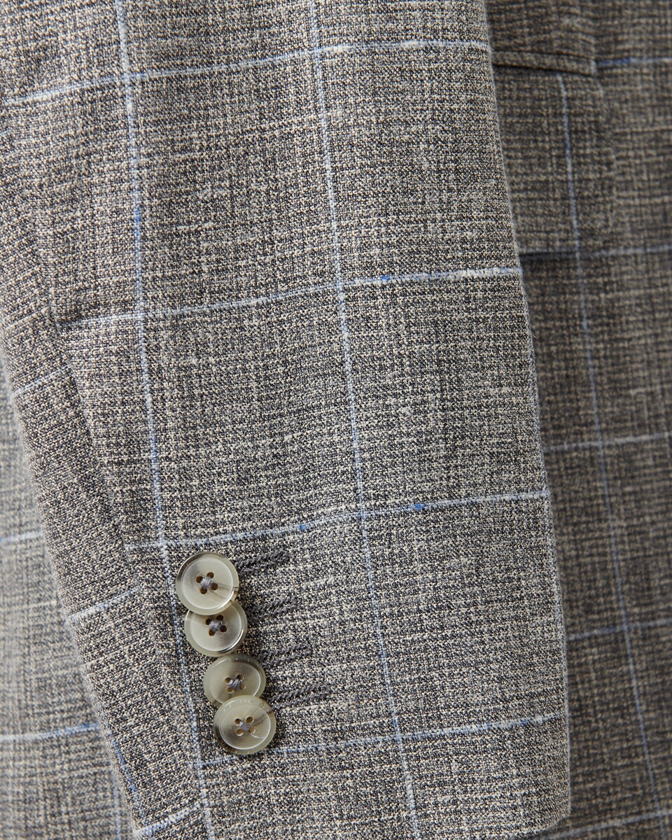 Joseph Abboud Linen Silk Jacket Grey Check