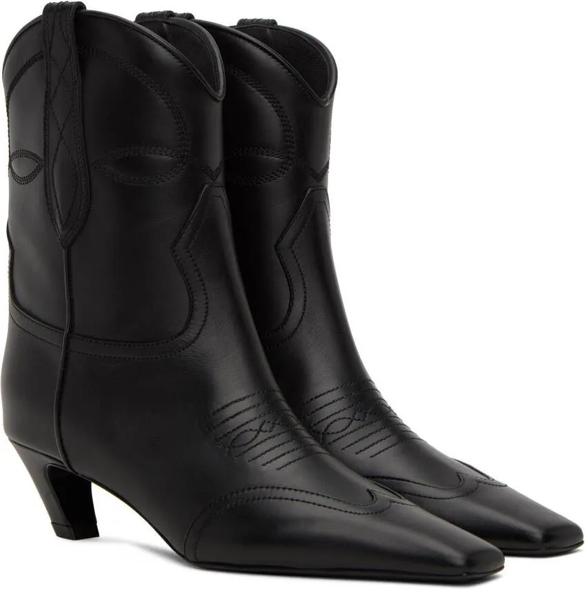 KHAITE Black Dallas Boots