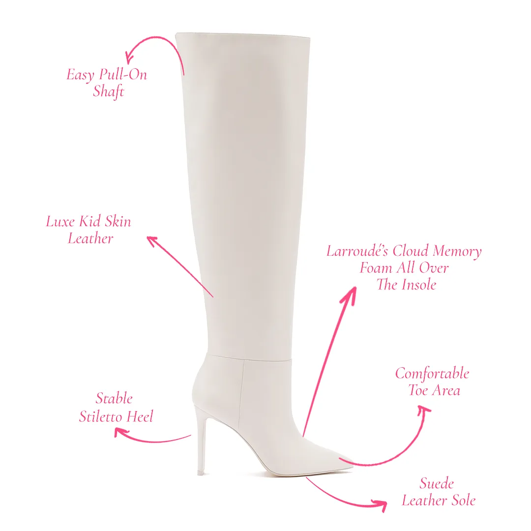 Larroudé x Jennifer Fisher Boot In Bone Leather