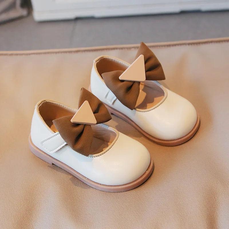 Leather Casual Shoes for Children Girls - Triangular Patch - G06042