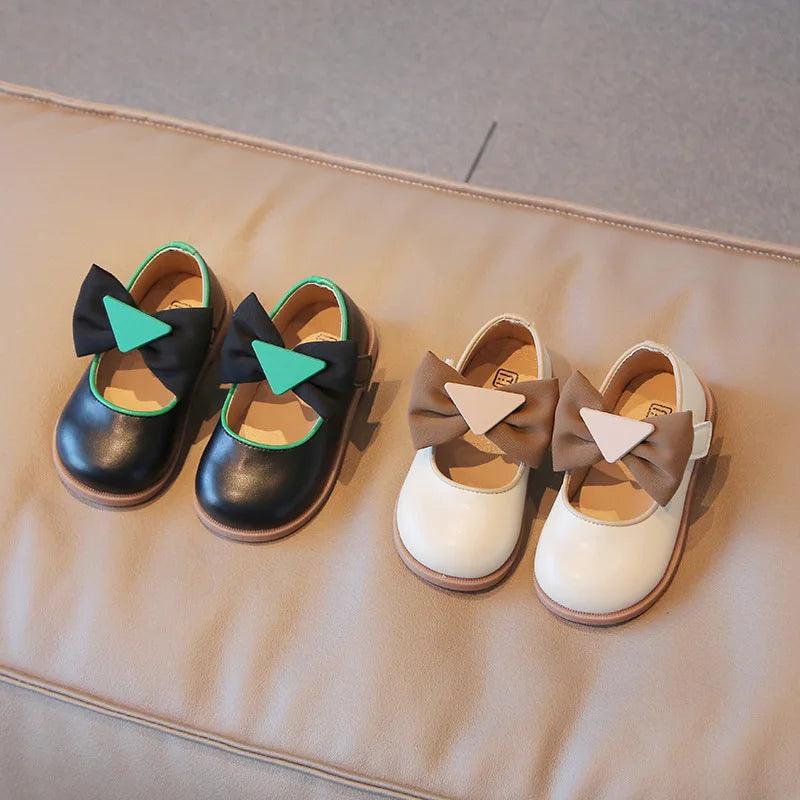 Leather Casual Shoes for Children Girls - Triangular Patch - G06042