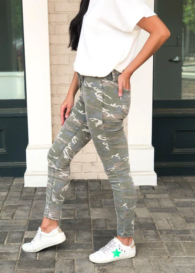 Level 99 Madison Midrise Crop Camo Pants-***FINAL SALE***