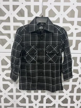 LEVI KID'S FLANNEL BUTTON UP SHIRT | BLACK PLAID