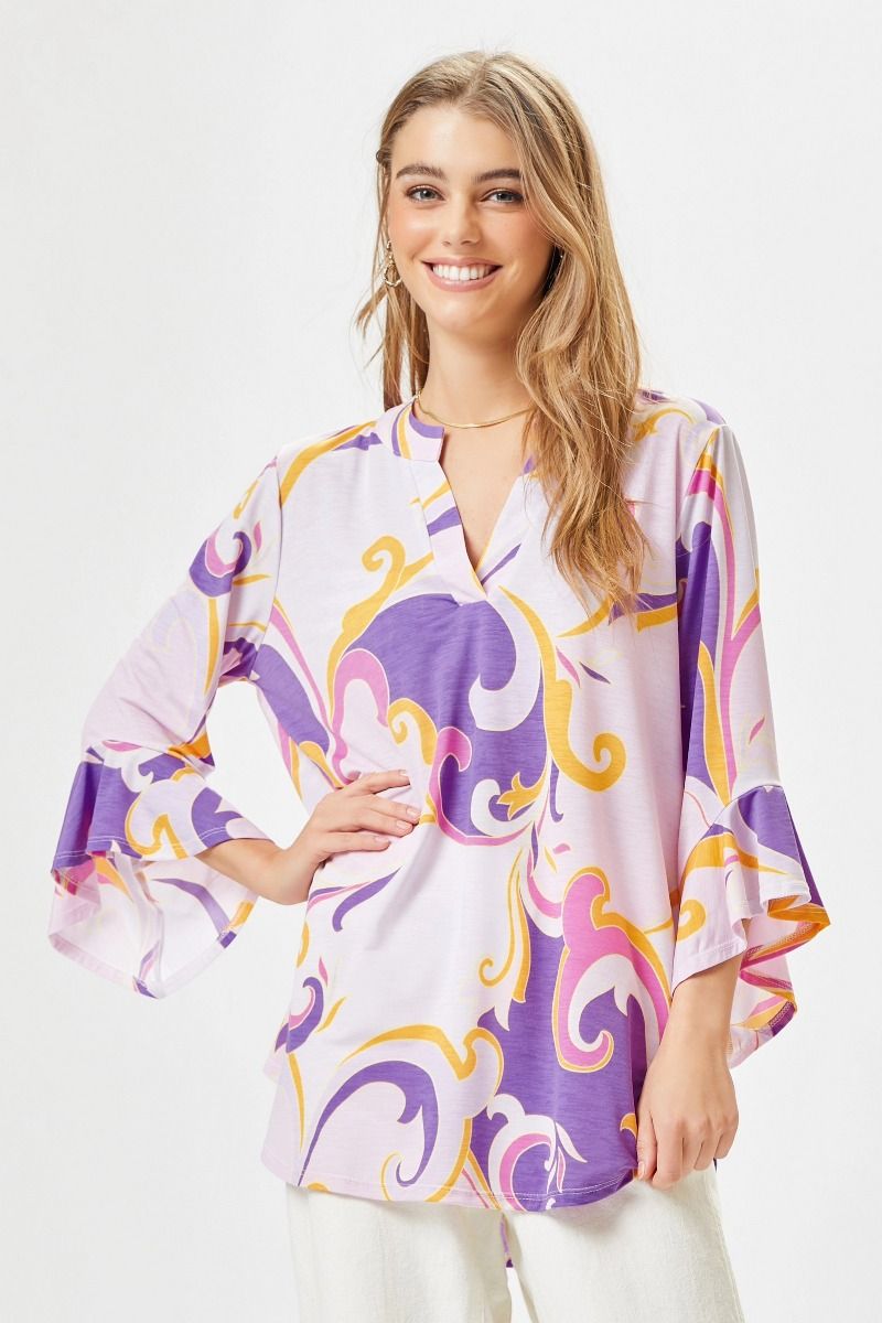 Lilac Medallion Faith Top