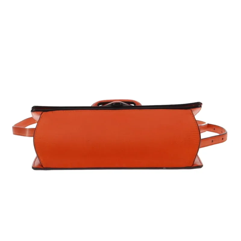 Loewe Barcelona Orange Leather Crossbody Medium Box Leather