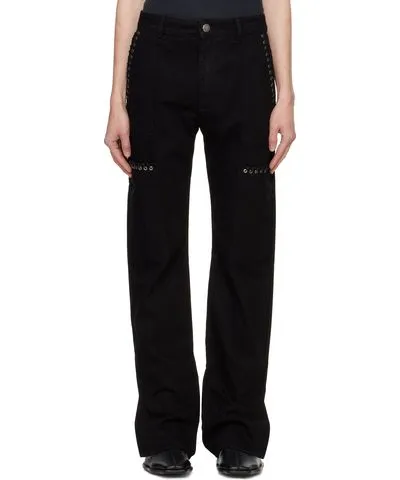 Ludovic de Saint Sernin Black Eleanor Denim Cargo Pants