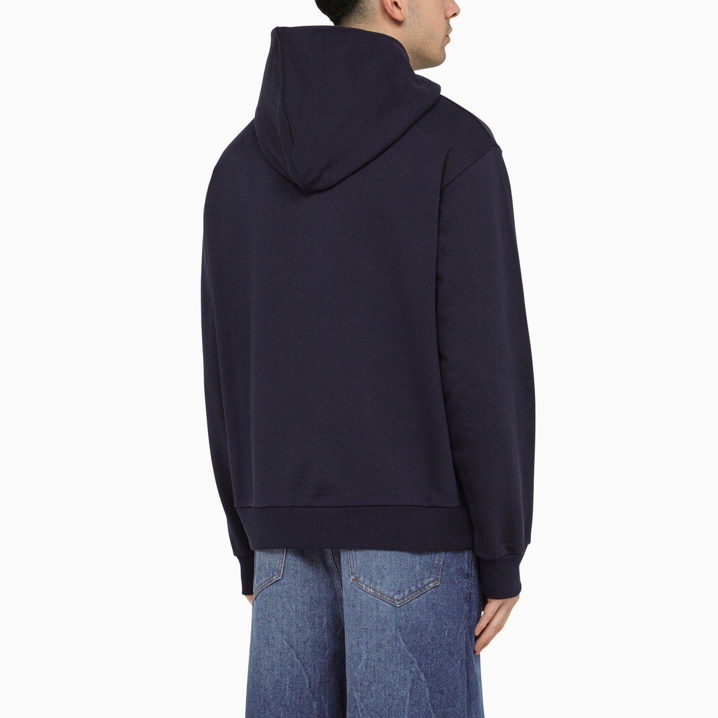 MARNI  |Blue bio cotton hoodie with mini Marni print