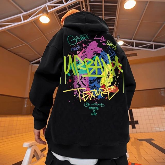 Men Hoodies Oversized Streetwear Hip Hop Men's Clothing Loose Mens Hooded Sweatshirt Plus Size Fashion Hoodie Sweatshirts  X4457