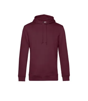 Mens organic hoodie burgundy B&C