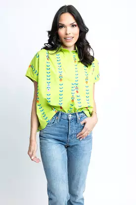 Mod Floral Vine Vneck Top