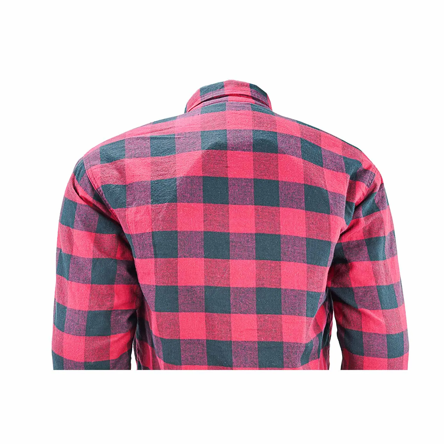 MOTORCYCLE RIDING FLANNEL SHIRT REINFORCED WITH KEVLAR – RED