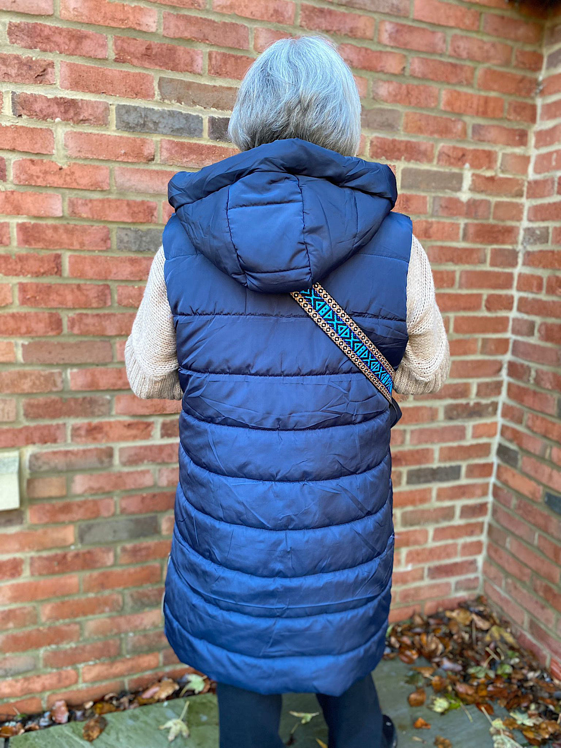 Navy Quilted Zip Detail Gilet Robyn