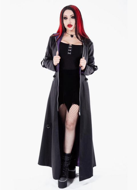 Necessary Evil Purple Lined Selene Coat