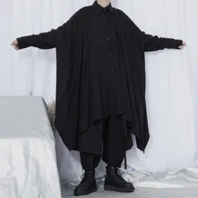 Oversize Gothic Irregular Shirt - Handsome and Loose with Long Sleeves